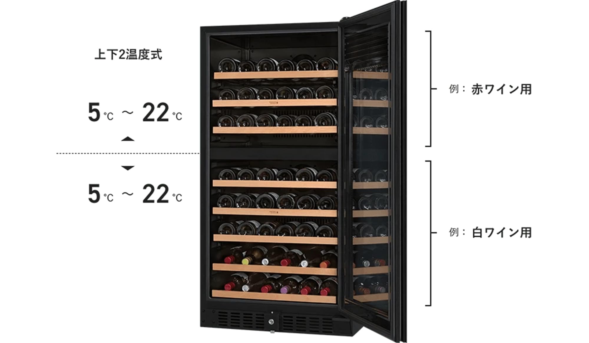 Amazon.co.jp: さくら製作所 二温度管理式ワインセラー 78本収納 SV78